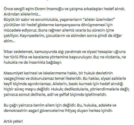 Dilek İmamoğlu’ndan ilk açıklama