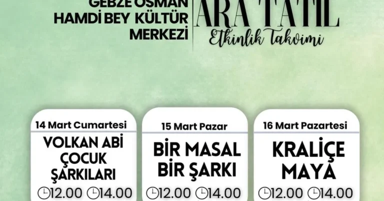 Ara tatil keyfi Gebze’de yaşanacak