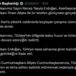 Azerbaycan'dan Türkiye'ye 'geçmiş olsun' telefonu