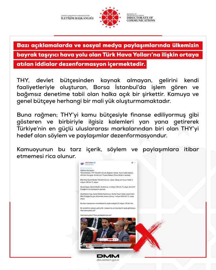 DMM'den THY iddialarına yanıt