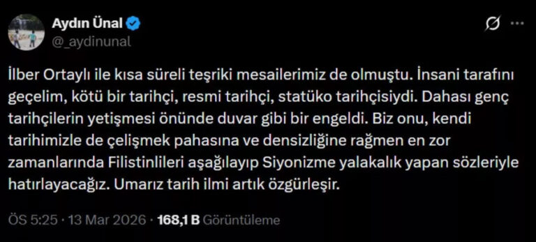 Eski Milletvekili Ortaylı’yı Hedef Aldı