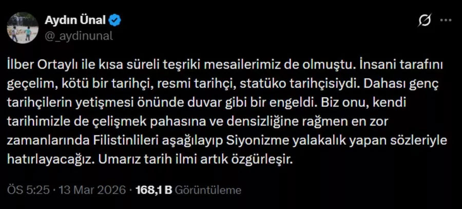 Eski Milletvekili Ortaylı’yı Hedef Aldı