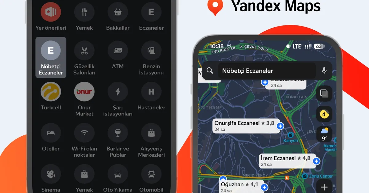 Yandex Maps'te nöbetçi eczanelere erişimi kolaylaştırdı